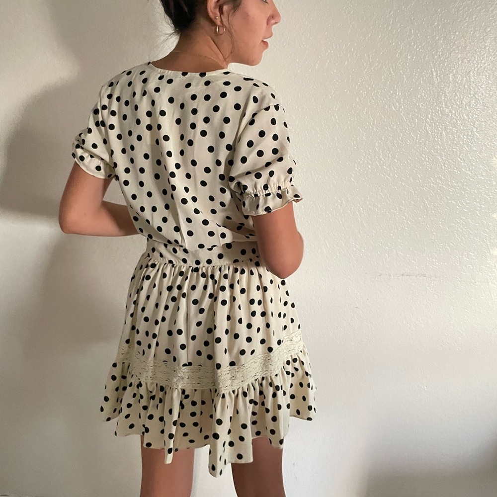 Polka Dot Wrap Dress - Picture 2 of 4